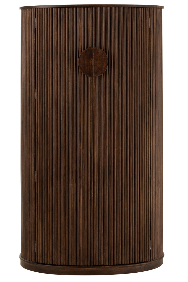 Exquisite design and functionality are combined in the handmade bar cabinet Reyi made of mango wood