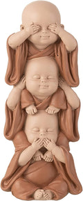 3 monks monk figure see hear silence made of poly height 22cm