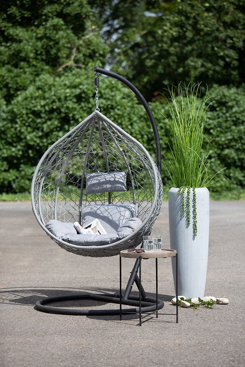 Metal Hanging Chair 'Style' – Grey, 130kg, Indoor/Outdoor