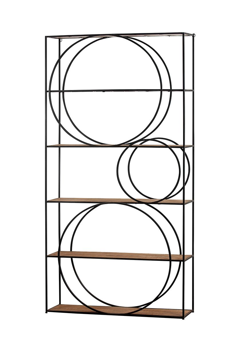 Metalen plank "Circle" - Handgemaakte planken van mangohout voor een minimalistische sfeer
