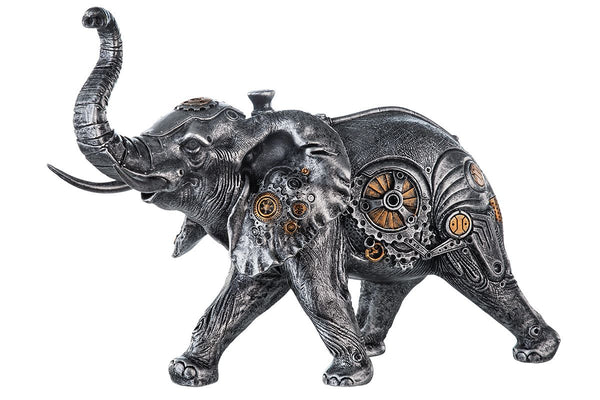 Poly sculptuur steampunk olifant breedte 28cm