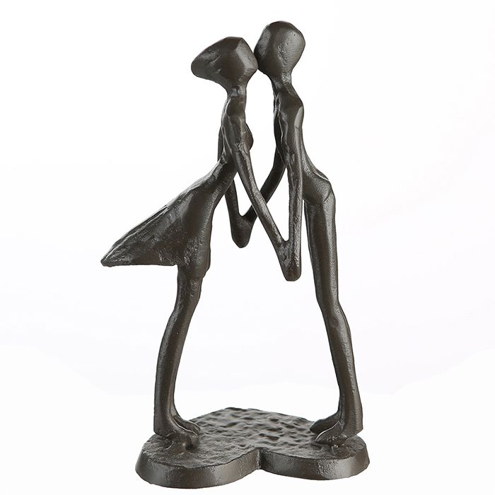 MF Design Sculpture &gt; HEART BEAT &lt; Iron burnished with saying pendant height 15cm love heart kissing holding hands gift ideas romantics