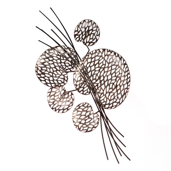 2er Set Purley Leaves - Flexibles Wandrelief und Tischdeko aus Metall in rustikalem Antiklook