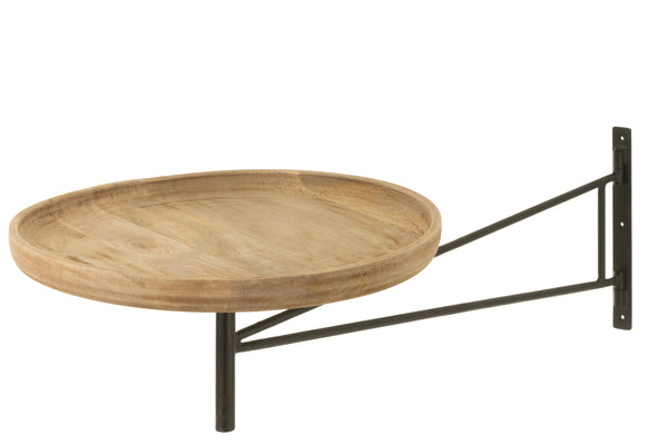 Wall table rotating round wood/metal for cafes, restaurants and bars