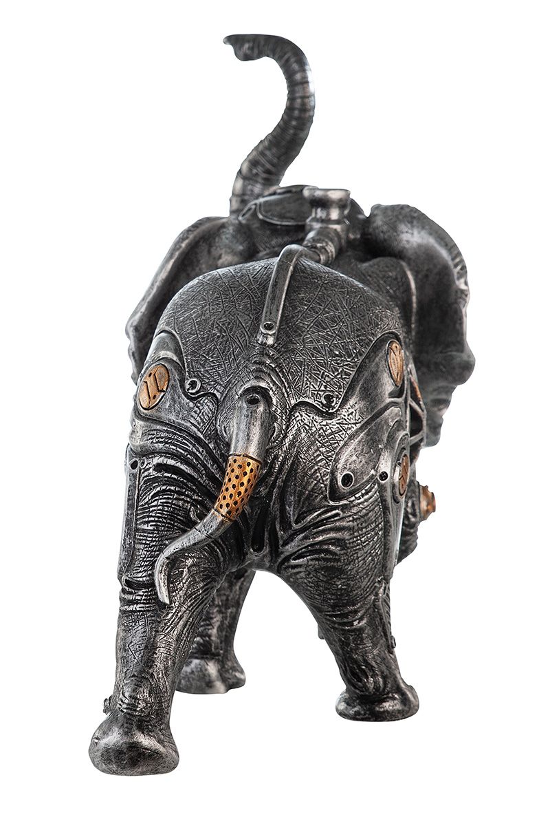 Poly sculpture steampunk elephant width 28cm