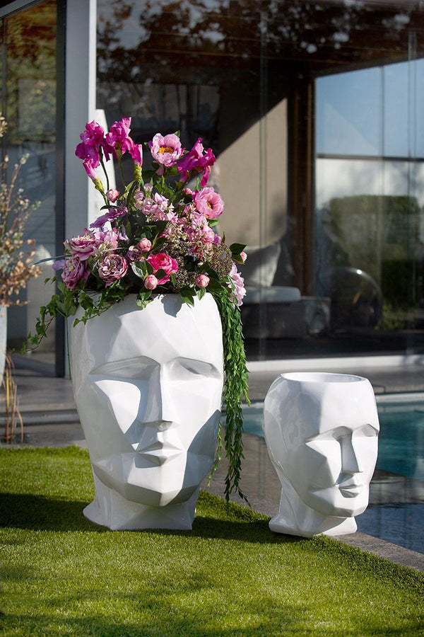 Planter Outdoor CARA high gloss white pot height 45cm