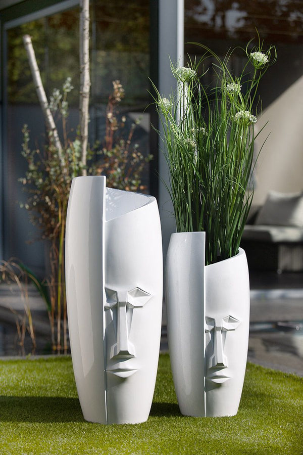 Planter Outdoor Vision white high gloss pot height 91cm