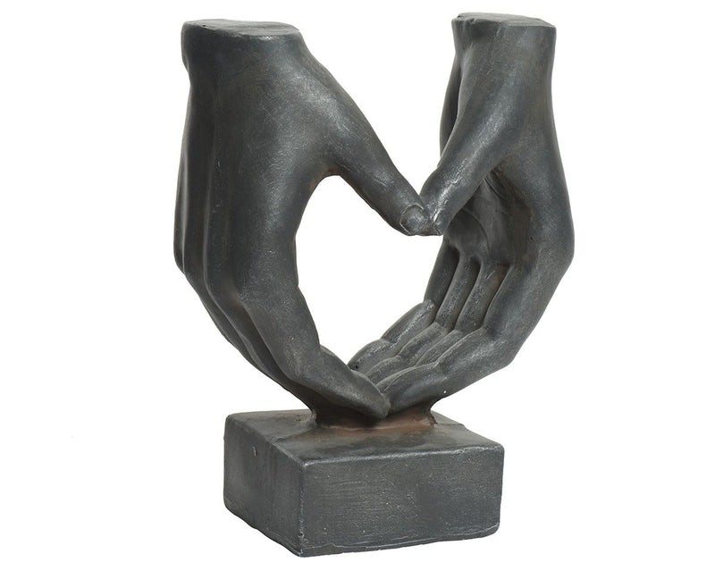 Sculpture heart hands on base height 37cm suitable for outdoor use