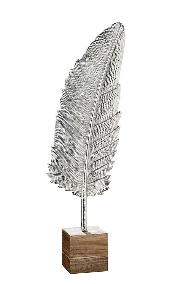 Spring on base Aluminum spring in silver colored wooden base