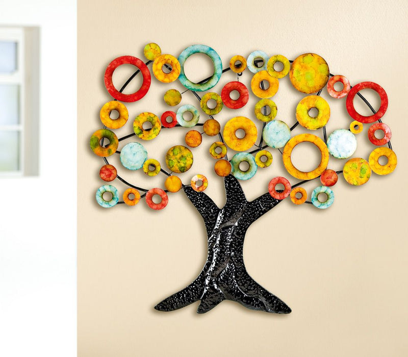 Wanddecoratiebundel TREE OF LIFE 3D handgeschilderd B 90cm