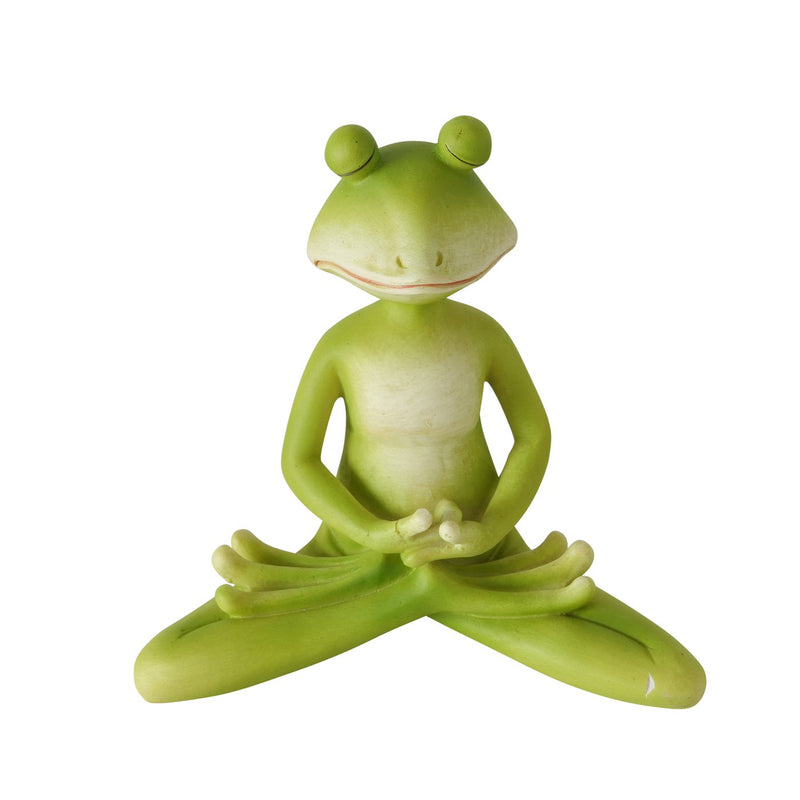 Set of 3 yoga frog figurines – hand-painted resin figurines in meditating yoga poses