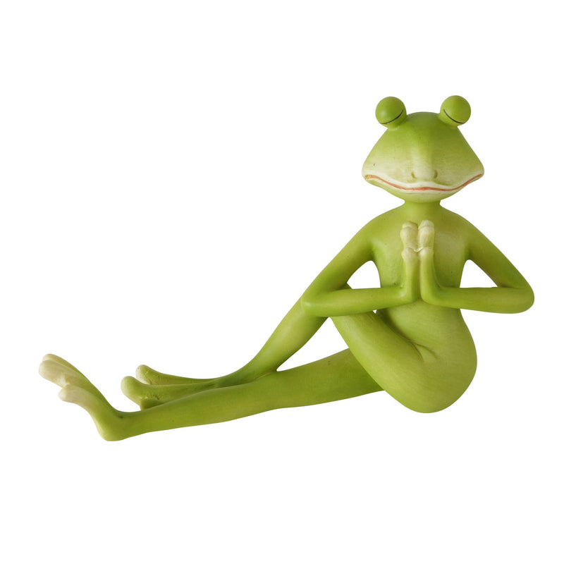 Set of 3 yoga frog figurines – hand-painted resin figurines in meditating yoga poses