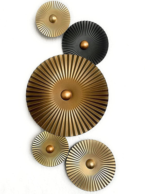 Mex mural metal wall decoration circles wall decoration brown gold 27 x 64 cm decoration home decoration modern