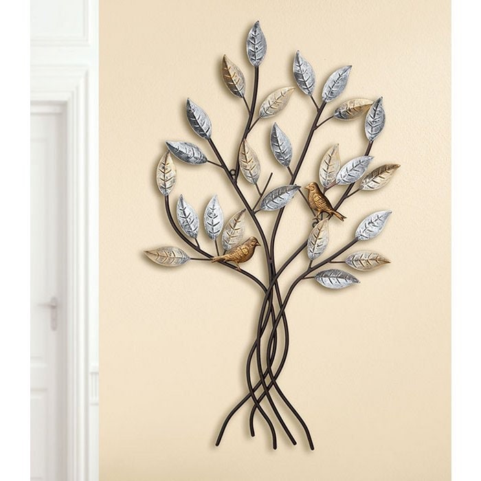 Wall decoration Mex metal relief tree with birds wall decoration 3D picture metal decoration metal metal picture decoration