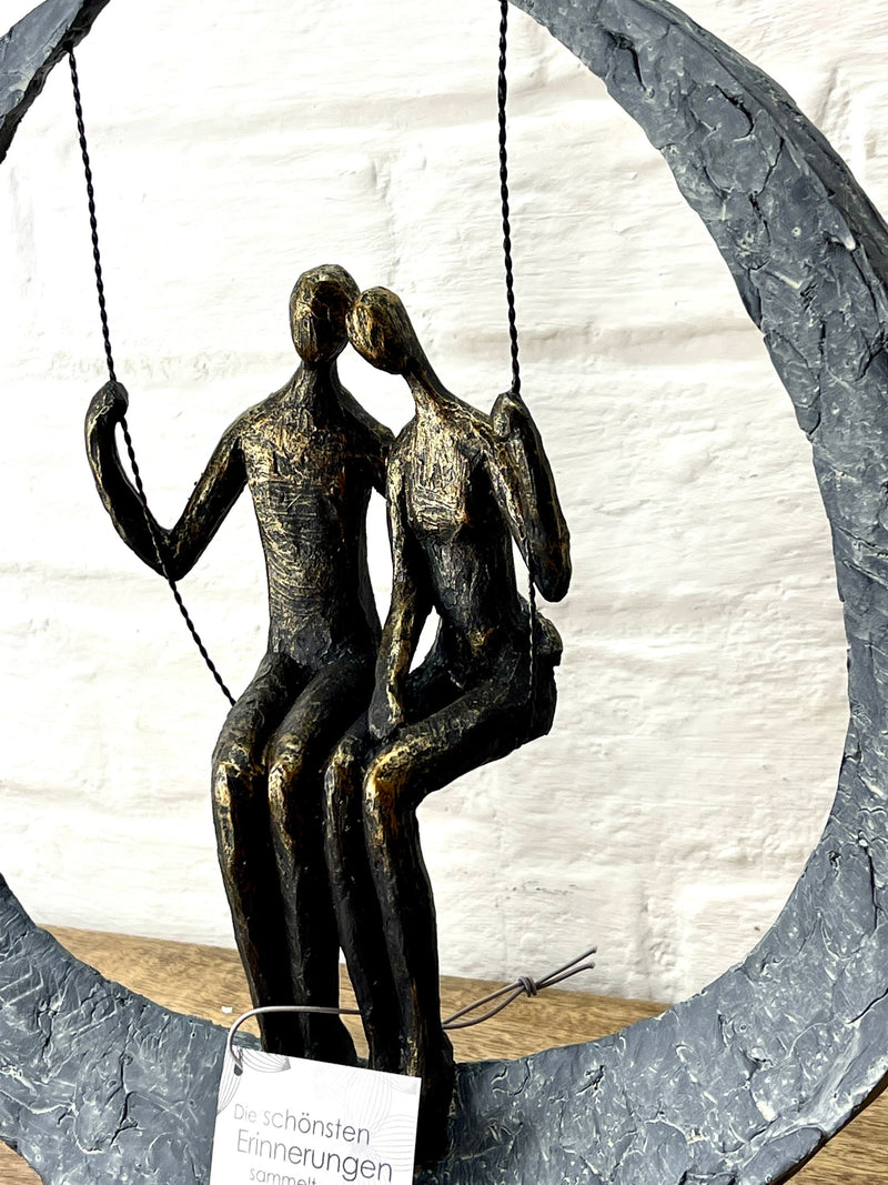 Sculpture Swing Poly Metal Decoration Lovers Swinging Height 30cm Love Handmade