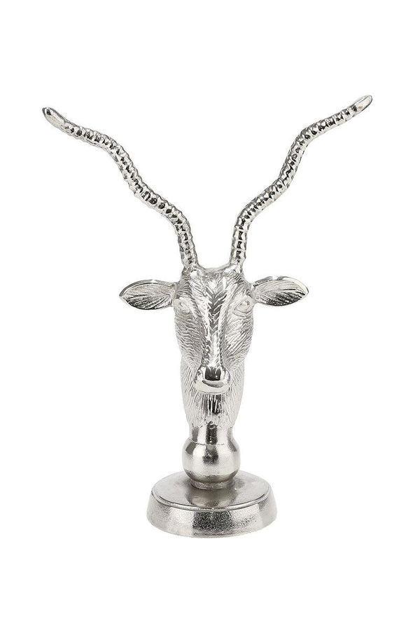 Aluminum head antelope sculpture decoration height 43cm boho design