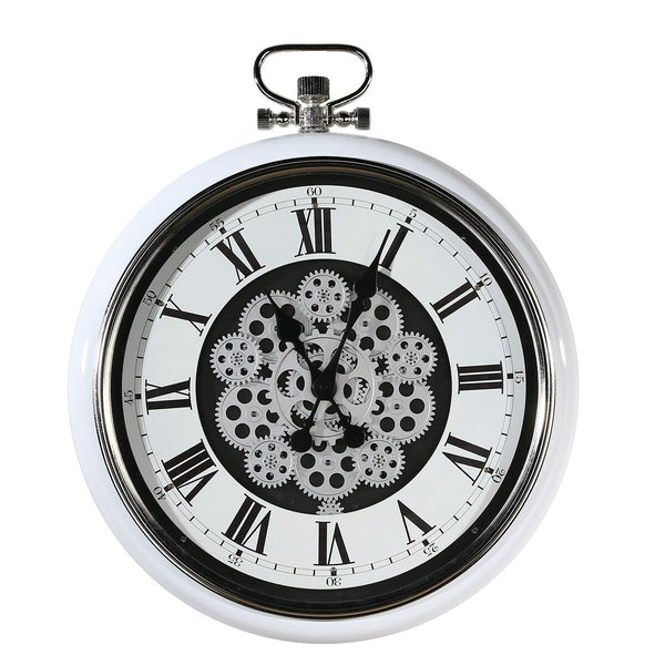 Antique WHITETIK classic wall clock wall clocks with gears retro height 62cm white