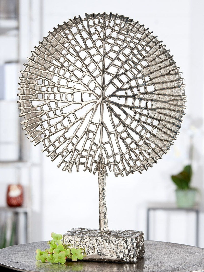 Elegance quality sculpture “Tree” – modern aluminum decorative element in silver