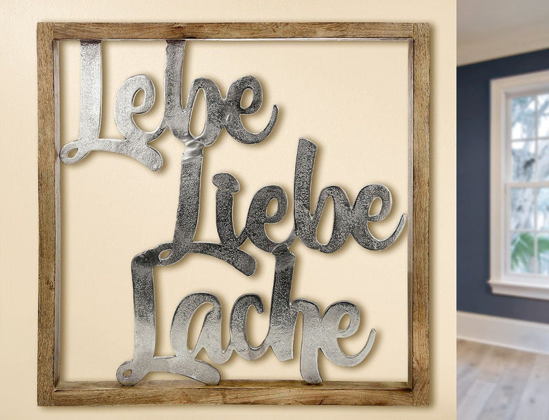 Wanddecoratie Frame Live, Love, Laugh - Handgemaakt kunstwerk