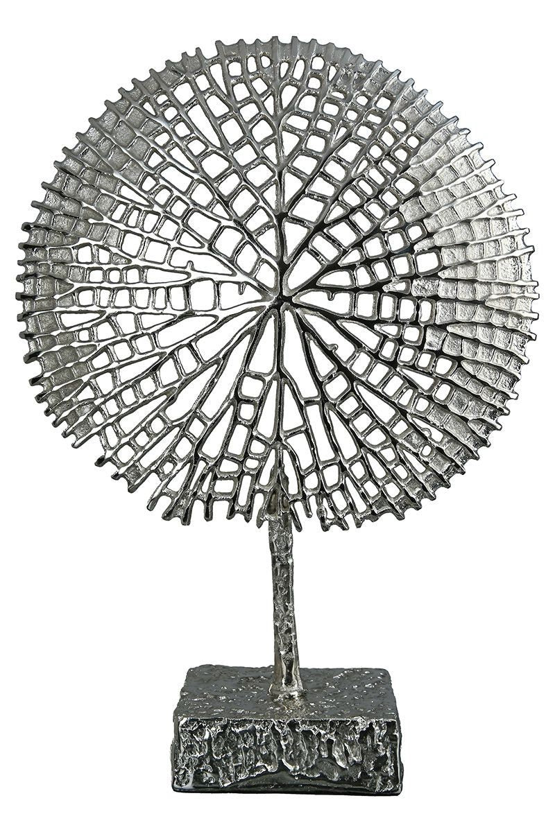 Elegance quality sculpture “Tree” – modern aluminum decorative element in silver