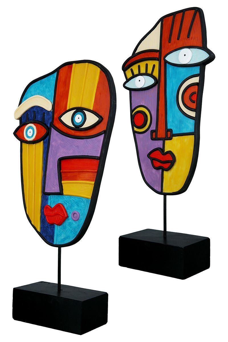 Exclusive set of 2 handmade sculptures “Abstract” - a unique piece of modern art for your home