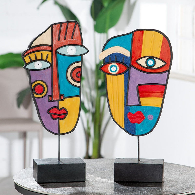 Exclusieve set van 2 handgemaakte sculpturen “Abstract” - een uniek stukje moderne kunst voor bij u thuis