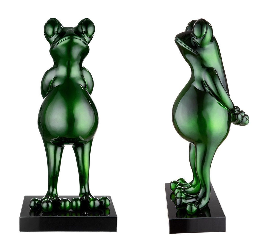 Green Handmade Metallic 68cm Sculpture Gilde by Casablanca Frog Height