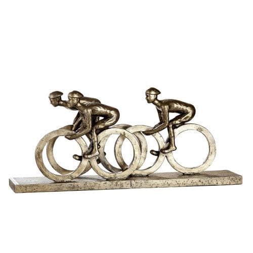 MF mega vos XXL sculptuur figuur fiets fietser figuur decoratieve figuur 45cm breed 20cm hoog antiek brons kleur op basis hoge kwaliteit XXL maat