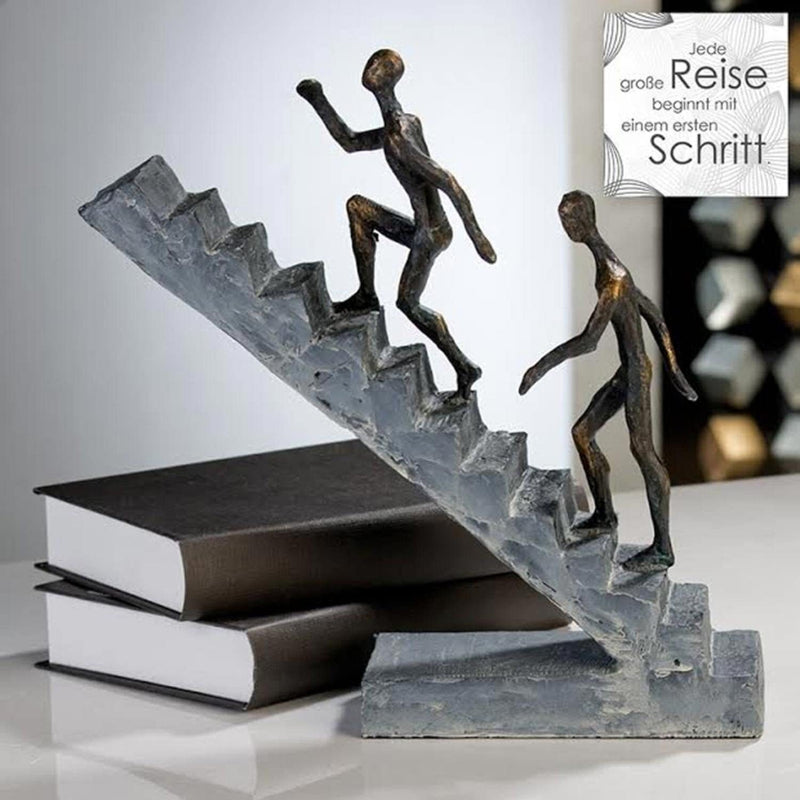 Moderne Kunst Skulptur Staircase Treppe Figuren Höhe 28cm Dekoration Bürodeko