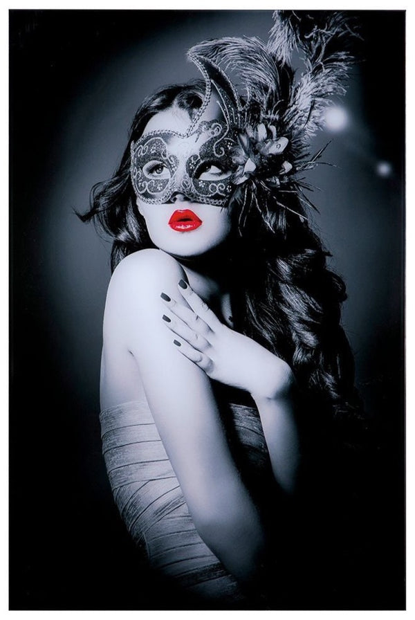 Acrylic picture masquerade ball - elegant wall decoration in gray and black