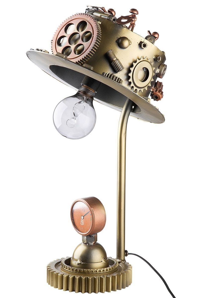 Handgefertigte Tischlampe "Steampunk Hat" - Exklusives Design aus Metall von Gilde