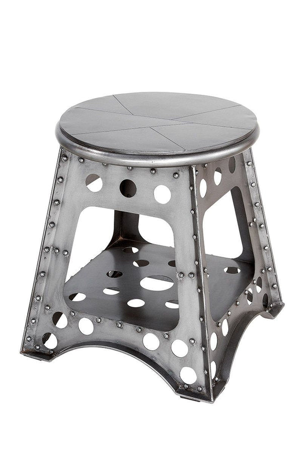 MF metal stool "Aviation" MINI silver industrial style 52cm