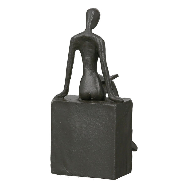 Design sculpture bookend "Readable" made of iron, height 15 cm