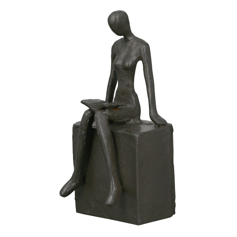 Design Skulptur Buchstützte "Readable" aus Eisen Höhe 15 cm