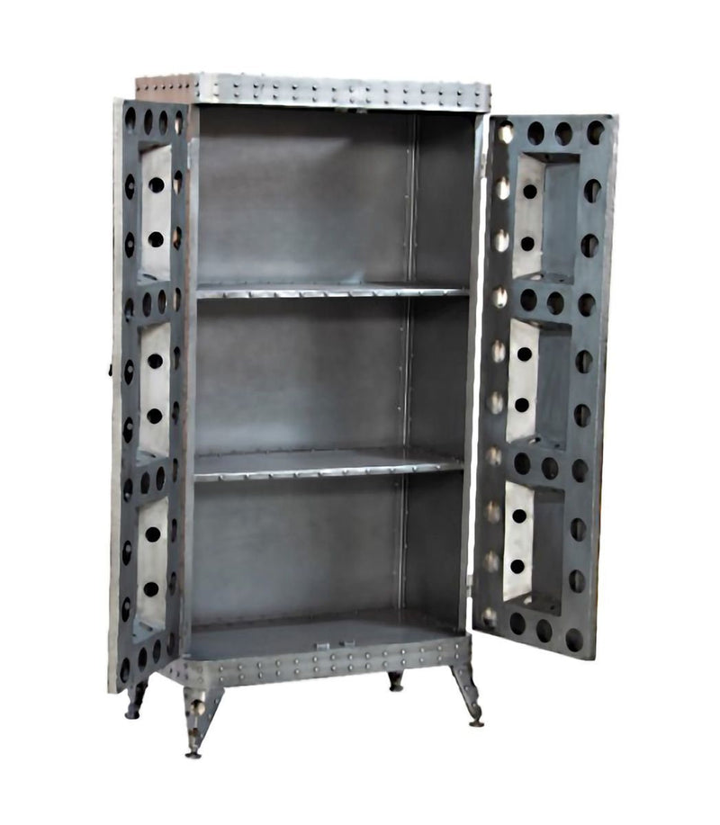 Aviation metal cabinet in industrial style with rivets Handmade