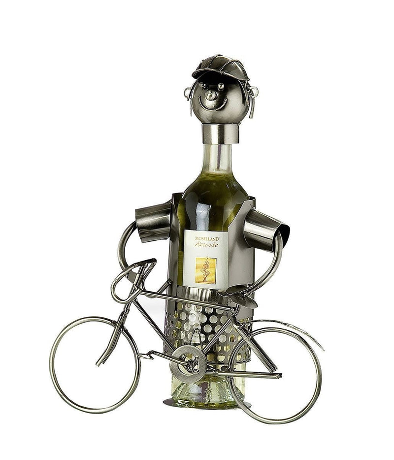 Wijn bier bidon houder "fiets" biker gemaakt van metaal cadeau idee hoogte 28cm handgemaakt