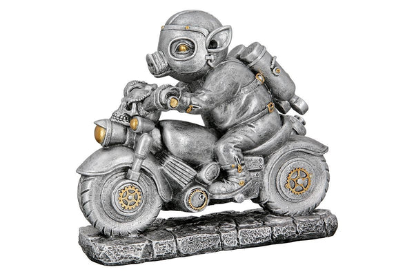 Poly sculptuur "Steampunk Motor-Pig" - Unieke blikvanger met charme