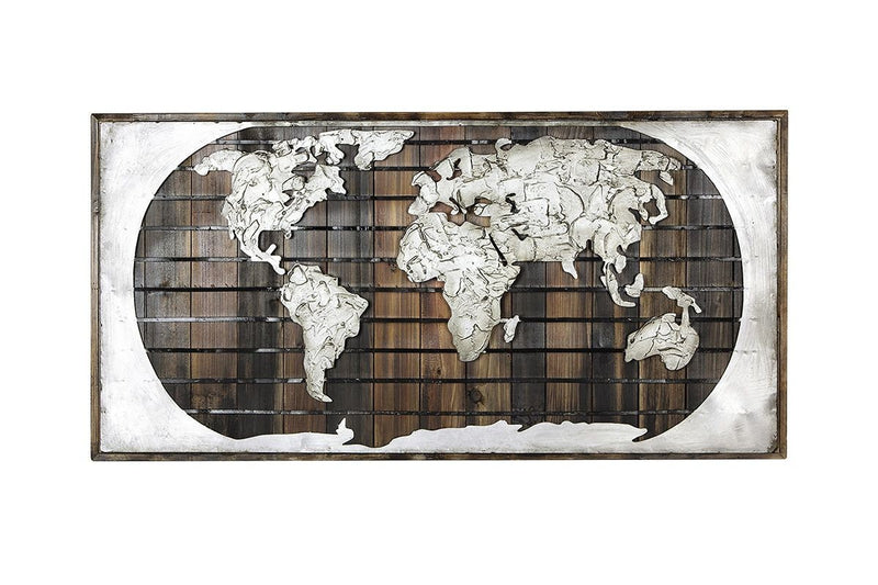 Handmade 3D metal picture "EARTH" - A unique piece for your home 120x60cm B-WARE