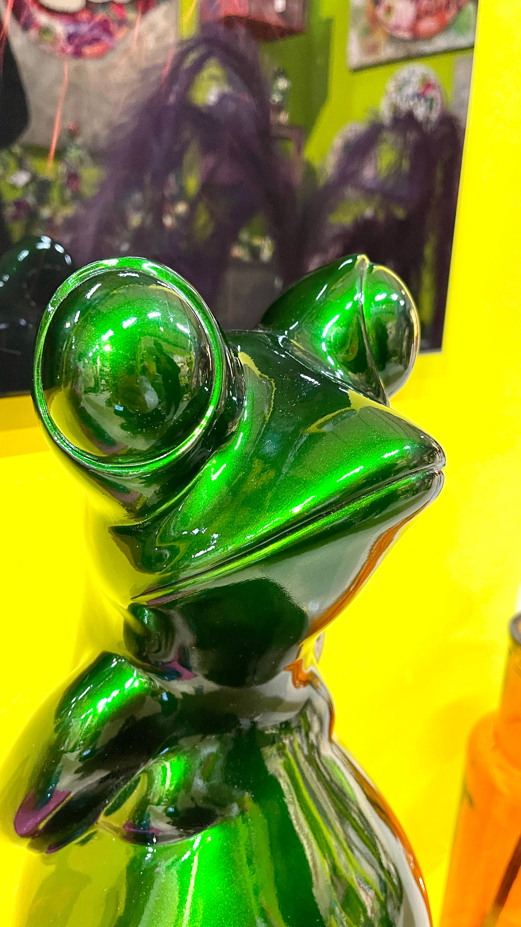 Green 68cm Frog Height Gilde by Handmade Sculpture Casablanca Metallic