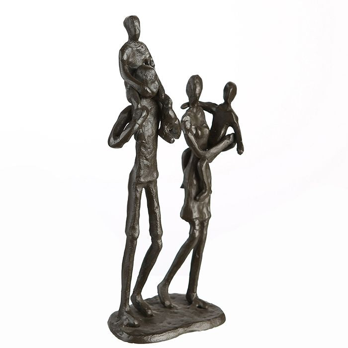 MF mega fox handgemaakte decoratieve figuur sculptuur "My Family" gemaakt van gepolijst ijzer familie decoratief object hoogte 22cm met spreuk hanger