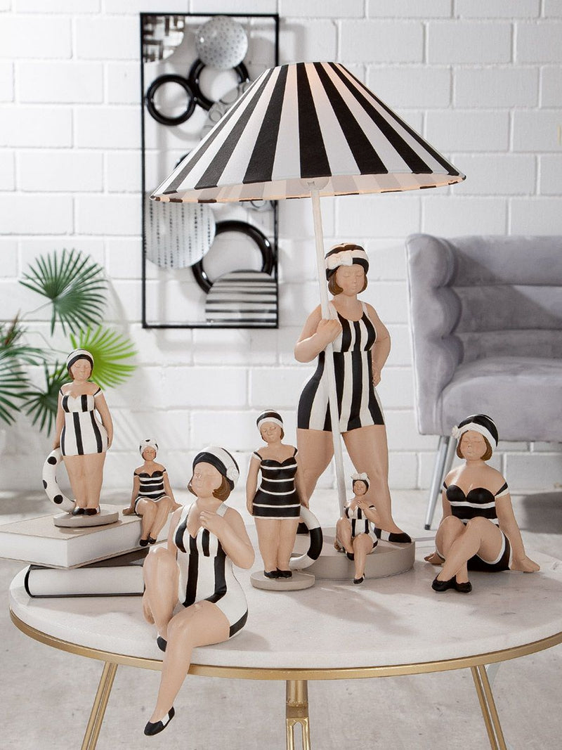 13-piece Becky bathing beauty red-white &amp; black-white | Table lamp decoration
