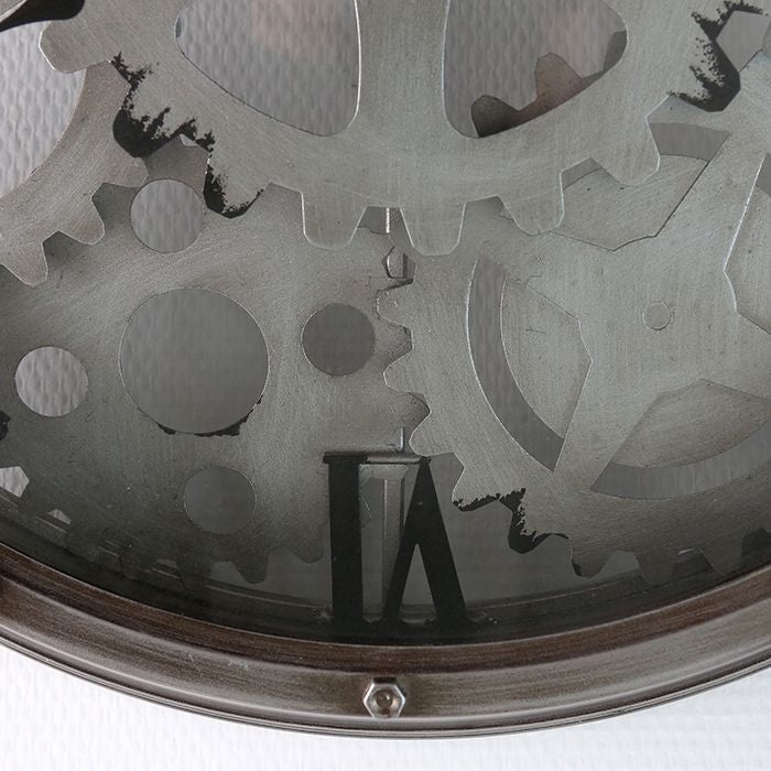 Metall Wanduhr Uhr LOFT mit drehenden Zahnrädern 50cm