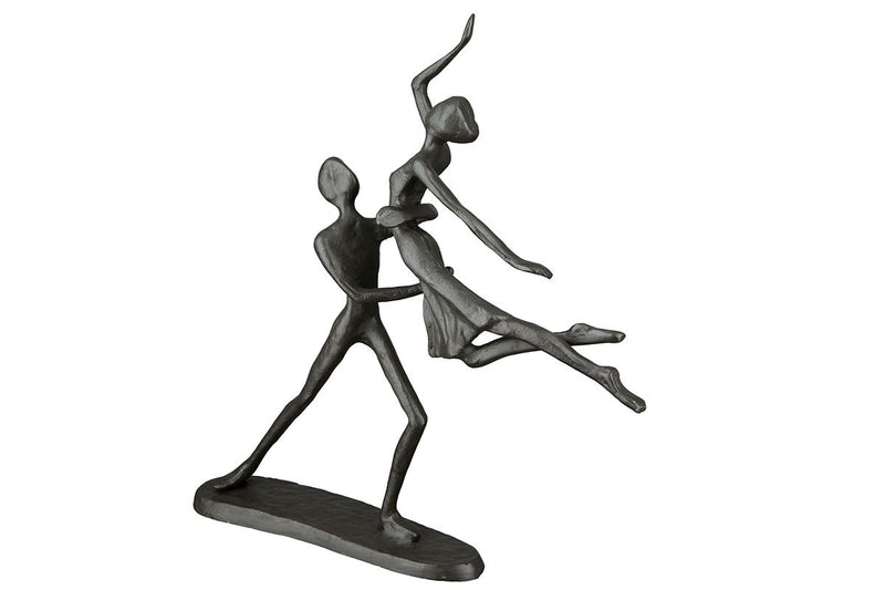 Exclusive handmade design sculpture dancing couple made of burnished iron height 17.5 cm dance with lifting figure love gift couple dancing