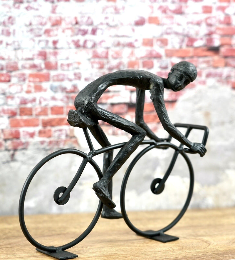 6-er Radfahrer Set - Handgefertigte Fahrrad Dekofigur aus Metall und Poly - Perfekte Geschenkidee für jeden Biker
